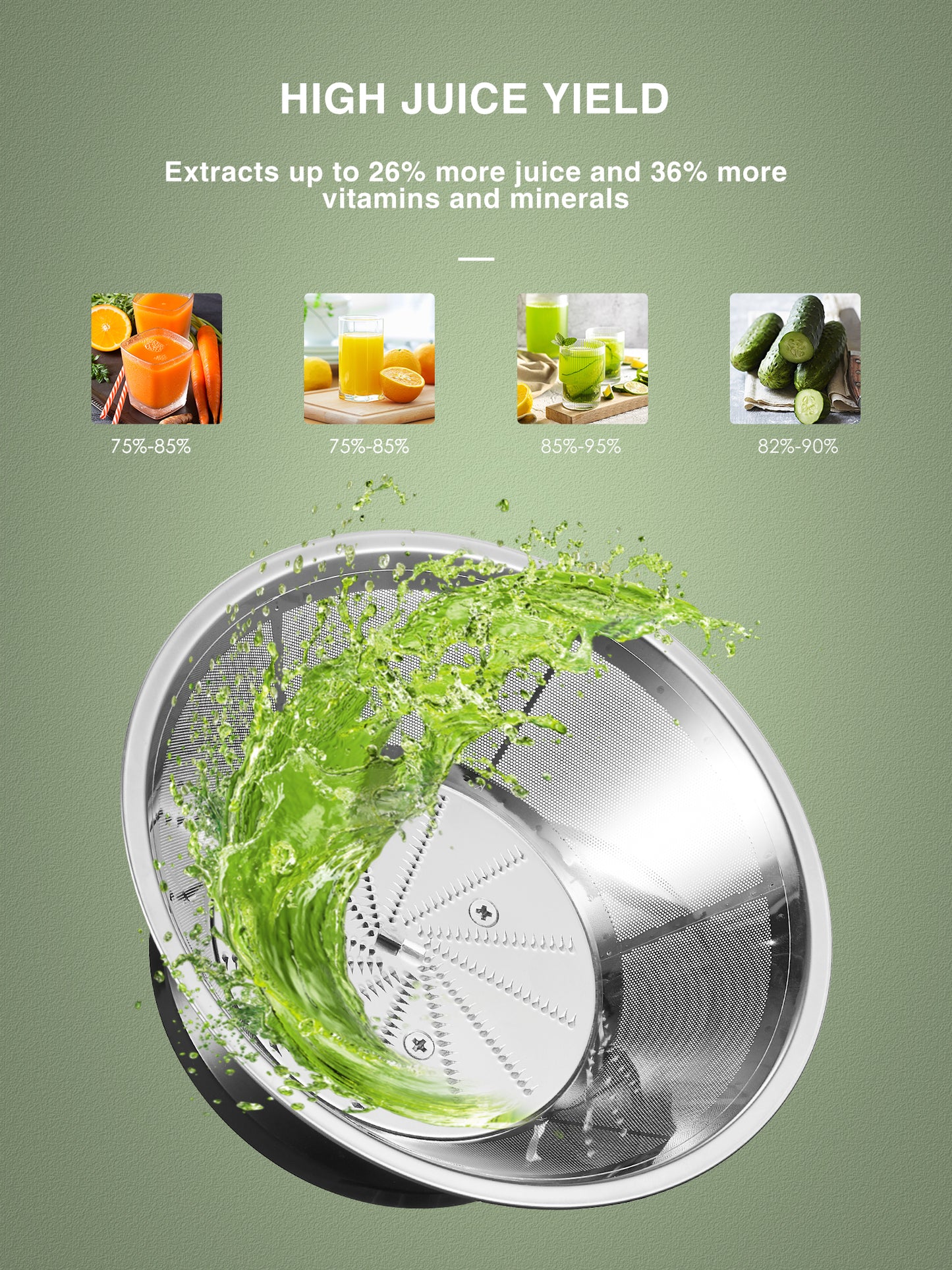 Upgraded Juicer Machine for Fruits and Vegetables Easy to Clean, Stainless Steel Juicer 400W with 3'' Wide Mouth, Juilist Compact Centrifugal Juicer Extractor Anti-Drip with Brush & Recipe