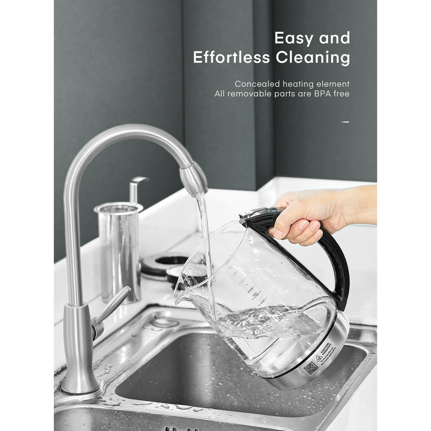 Electric Kettle with Variable Temperature Control - FOHERE Smart Glass Tea Kettle with 9 Presets - LCD Display - 2Hr Keep Warm - Removable Tea Infuser