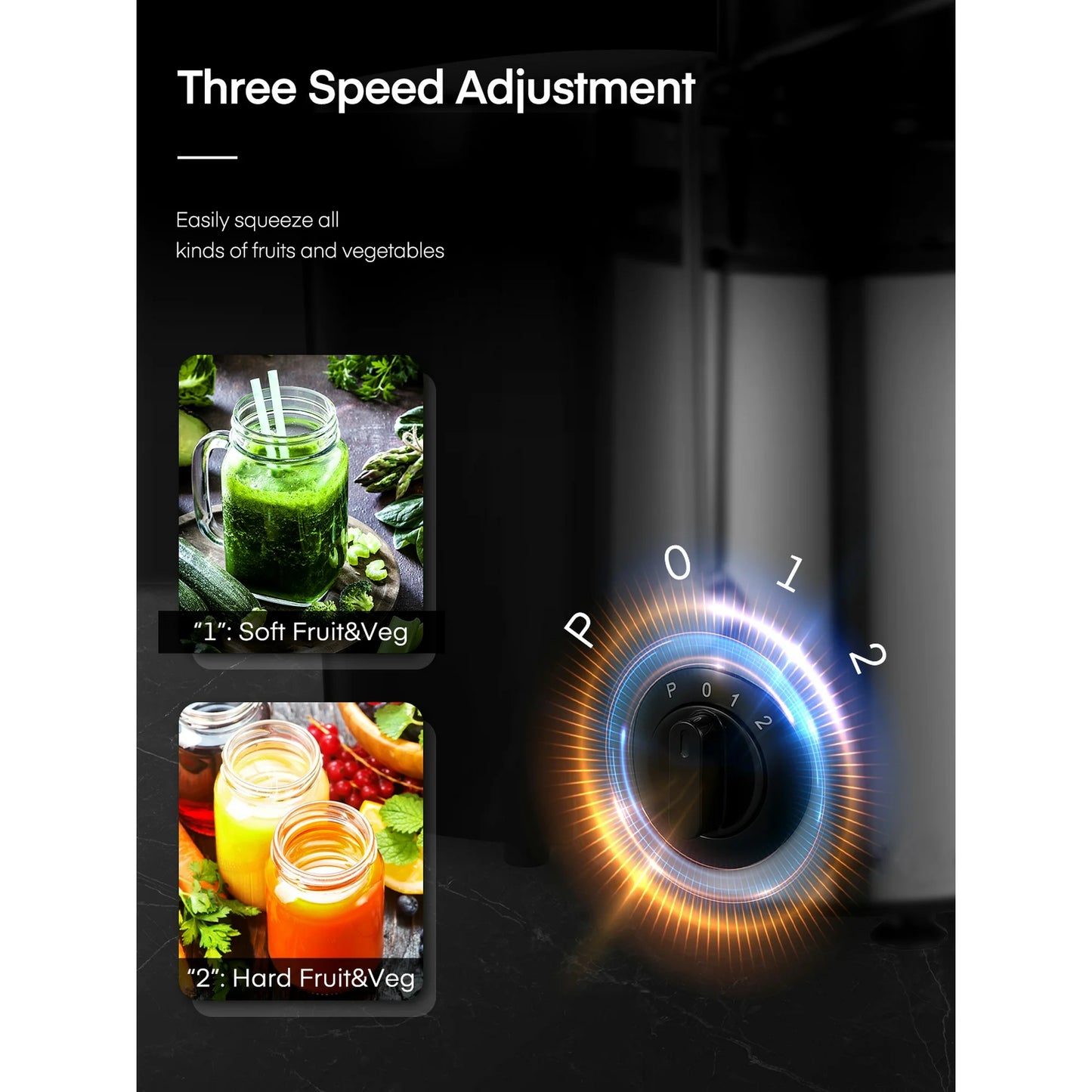 Juicer Machines, 3 Speeds 600W Upgrade Centrifugal Juicer Extractor with 3'' Feed Chute for Fruit and Vegetables