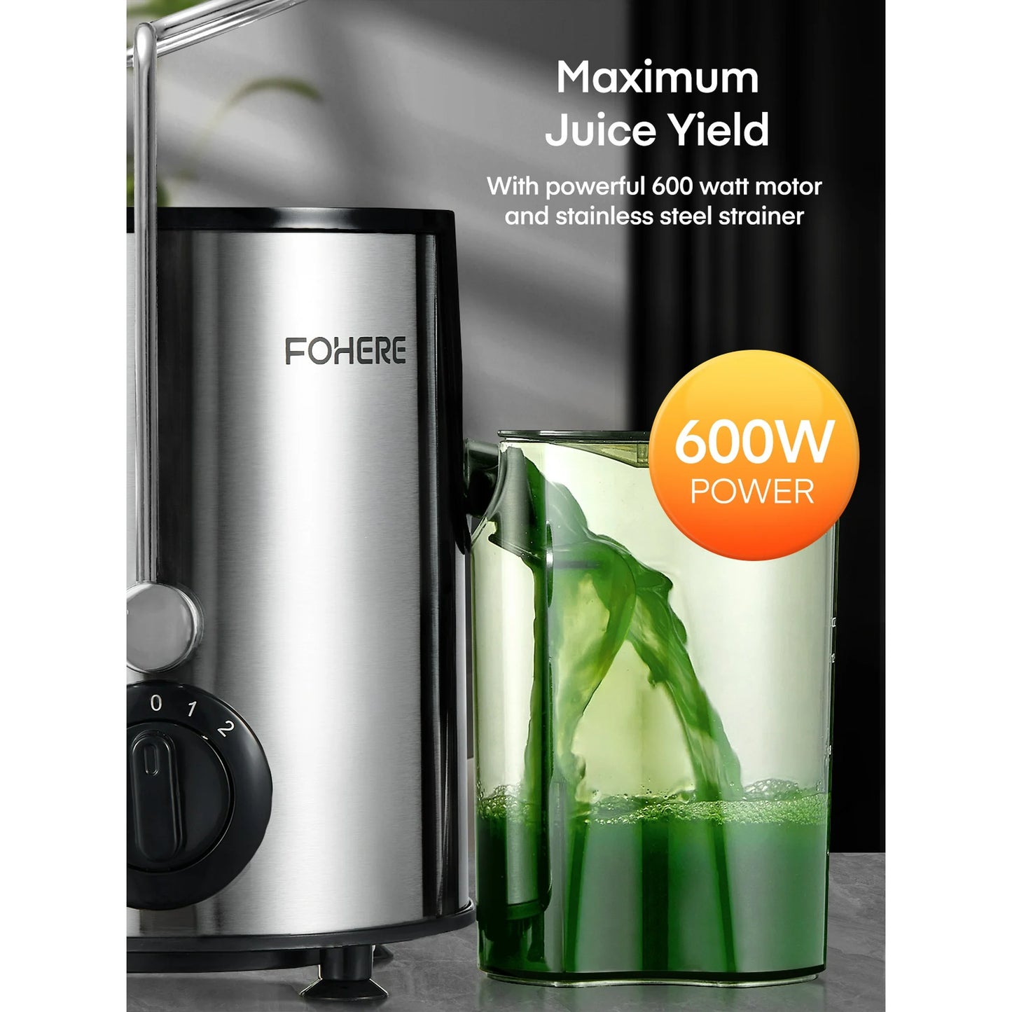 Juicer Machines, 3 Speeds 600W Upgrade Centrifugal Juicer Extractor with 3'' Feed Chute for Fruit and Vegetables