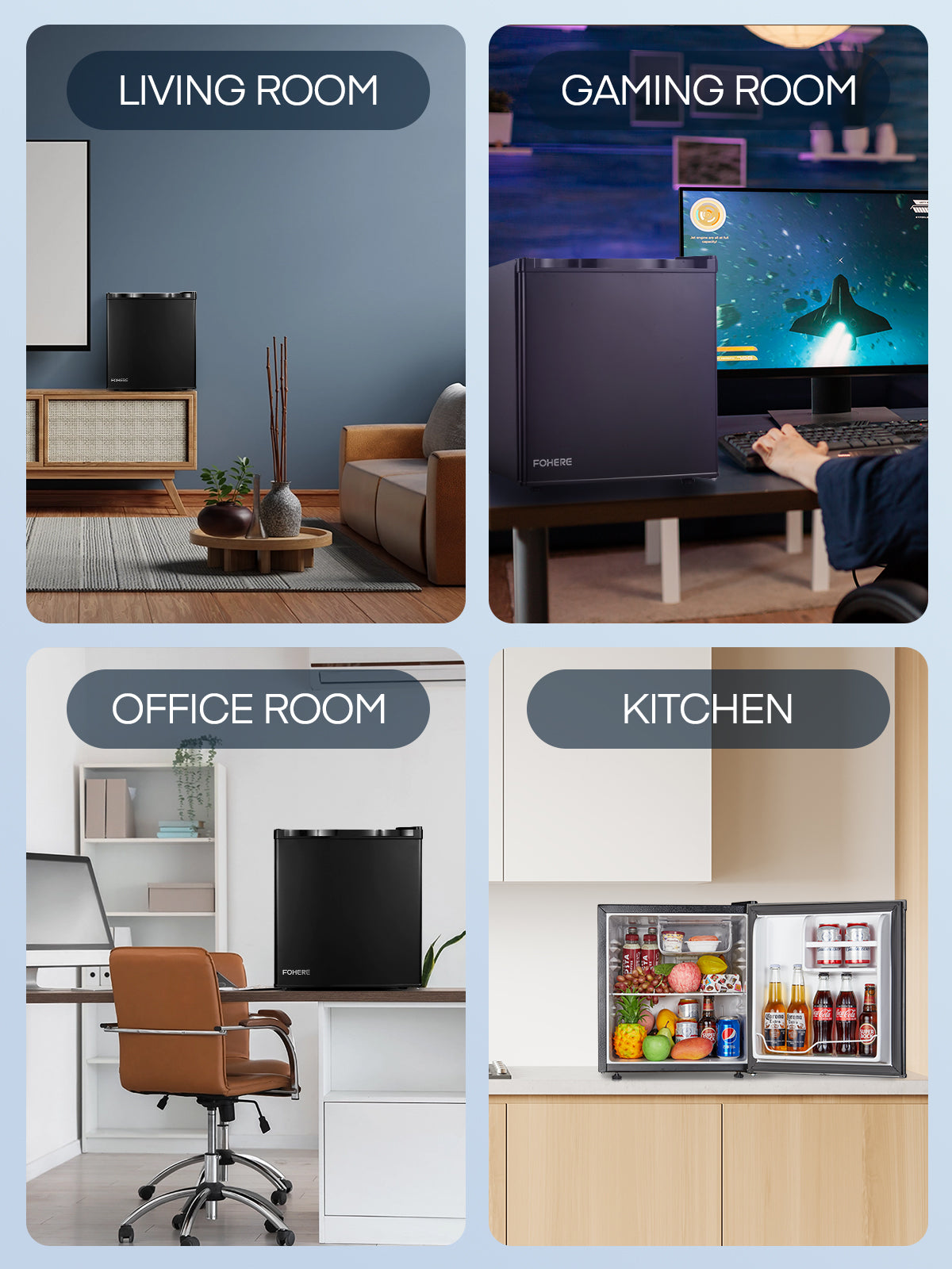 1.6 Cu.ft Single Door Mini Fridge for Drinks, Partitioned Storage, 7 Level Temp Control, Black