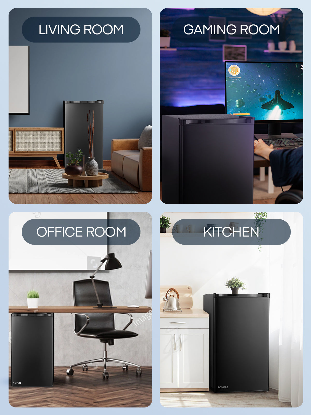 3.2 Cu.ft Single Door Mini Fridge for Drinks, Partitioned Storage, 7 Level Temp Control, Black