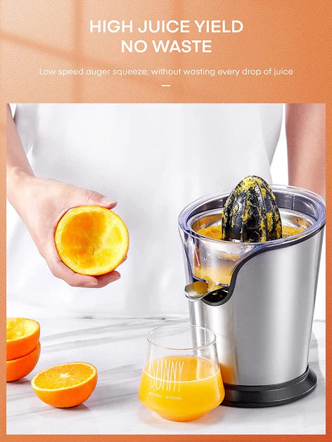 FOHERE Electric Citrus Juicer, Orange Juicer Machine with 2 Size Cones, Stainless Steel Citrus Press Juicer for Orange Lemon