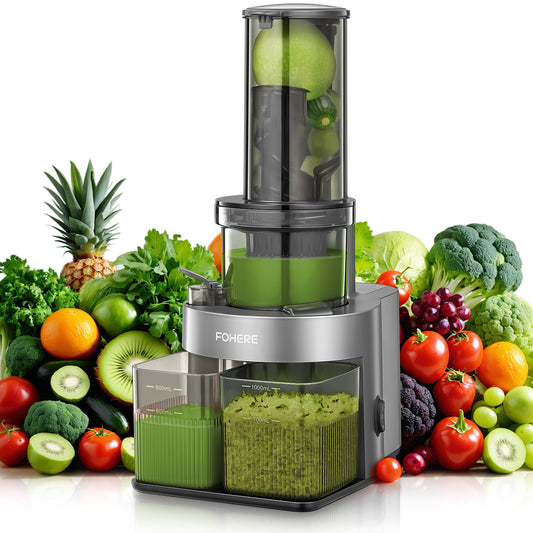 Cold Press Juicer with 5.3 Inches Feed Chute, Easy to Clean with Reverse Function
