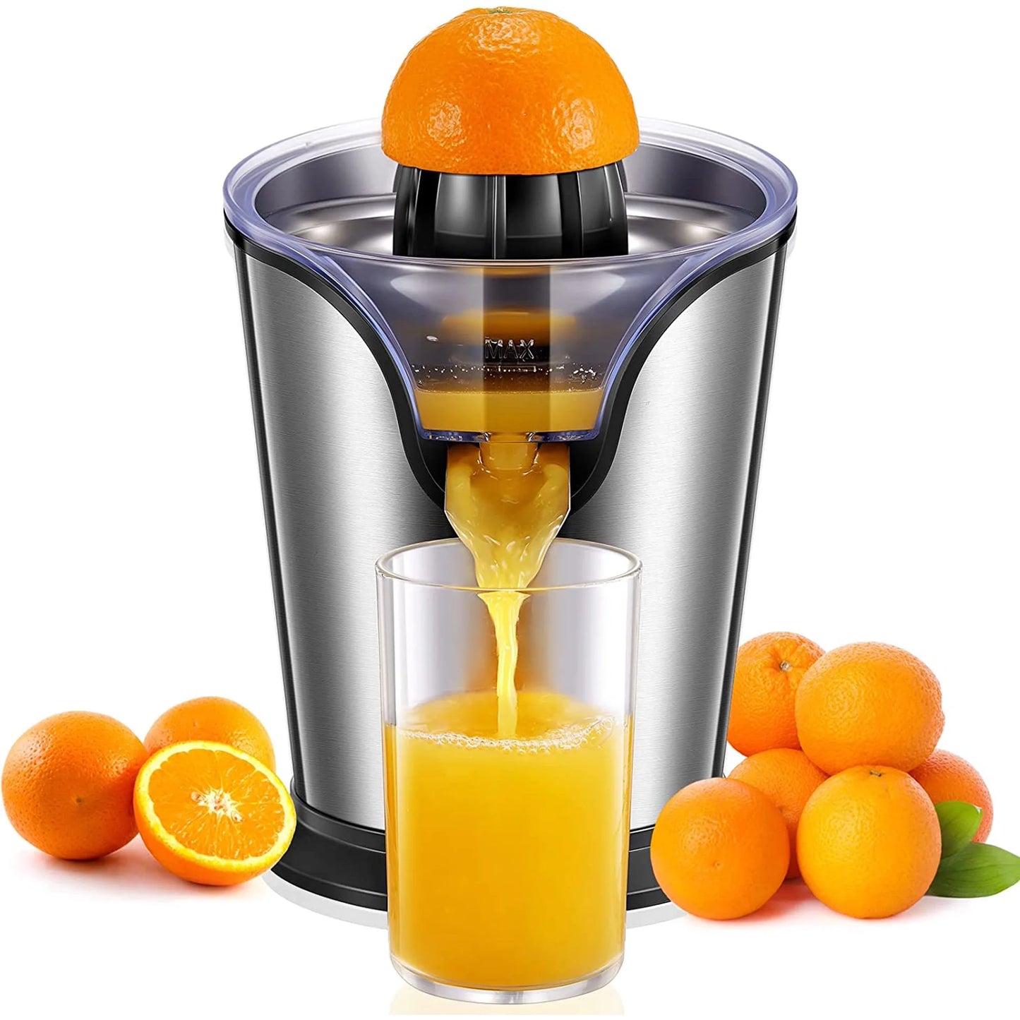 Electric Citrus Juicer for Orange, Lemon, Grapefruit, Juicer with Stainless Steel Filter and Professional Soft Grip Handle, 160W