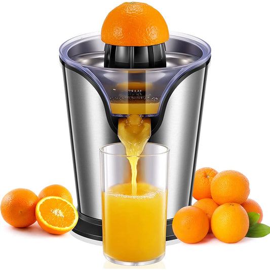 FOHERE Electric Citrus Juicer, Orange Juicer Machine with 2 Size Cones, Stainless Steel Citrus Press Juicer for Orange Lemon