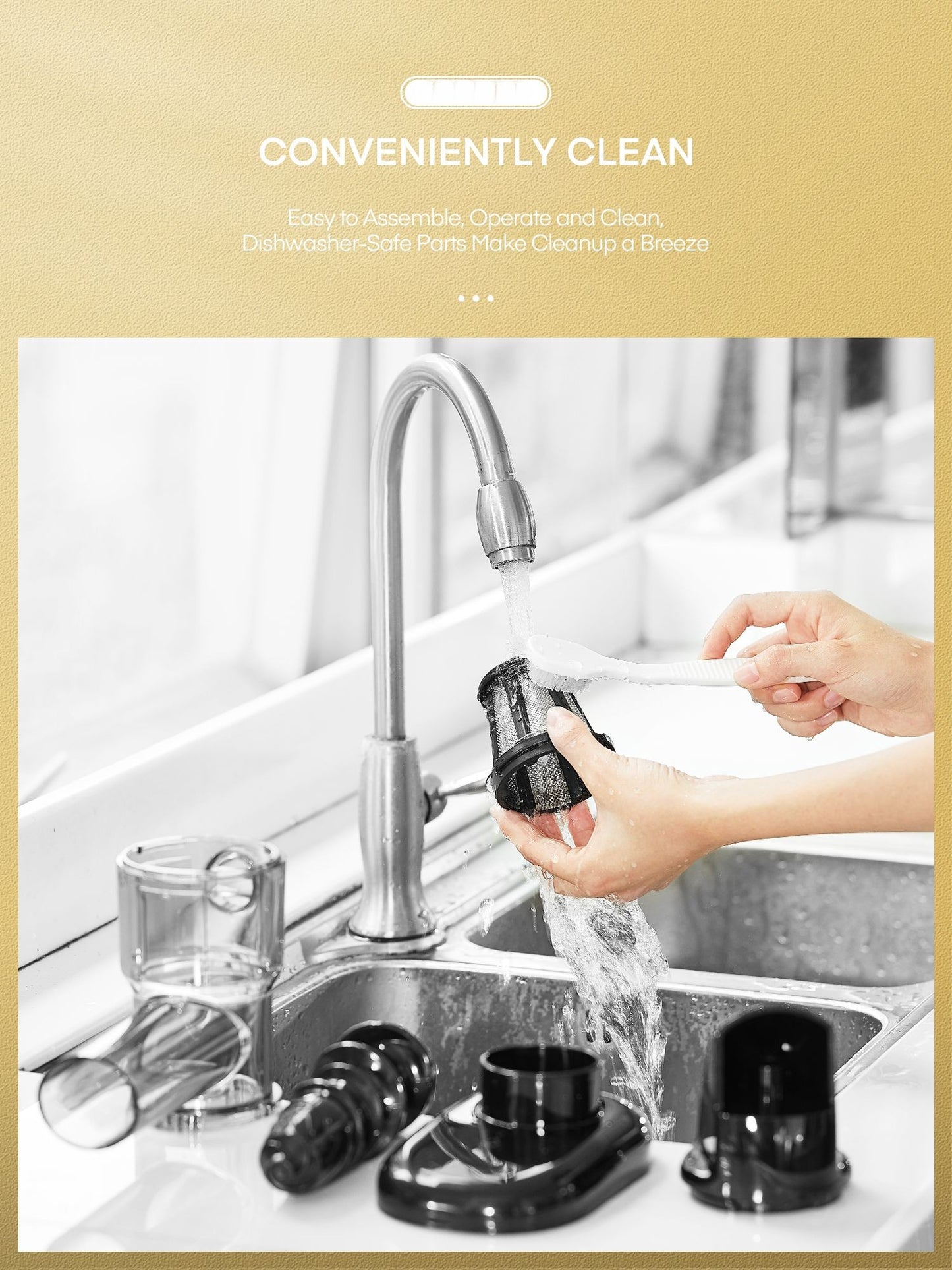 Slow Juicer Easy Clean&High Juice Yield, Cold Press Juicer Machines with Quiet Motor, 2-Speed Modes&Reverse Function