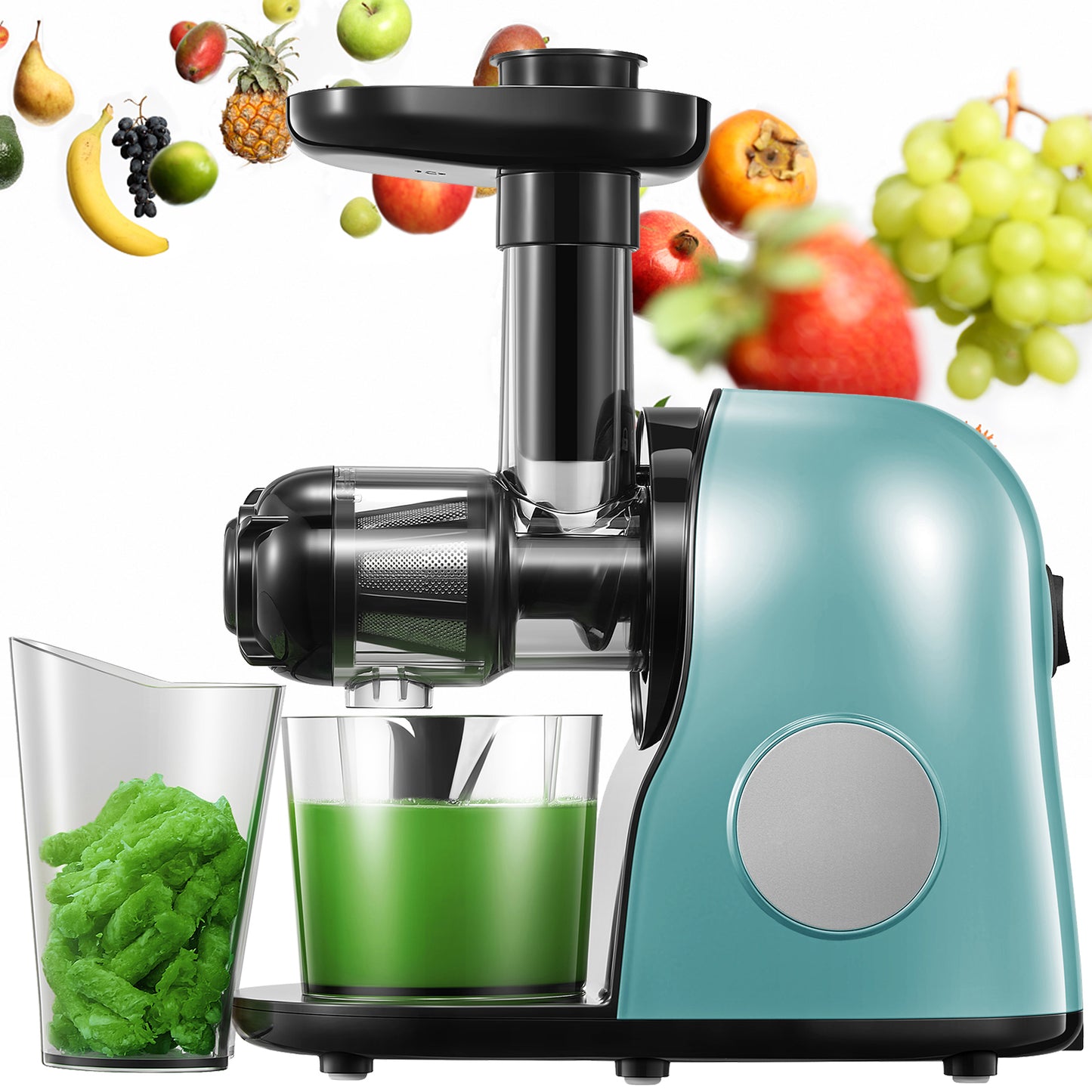 Juicer Machines Easy To Clean, Slow Masticating Juicer with Higher Juice Yield and Drier Pulp For Vegetables and Fruits