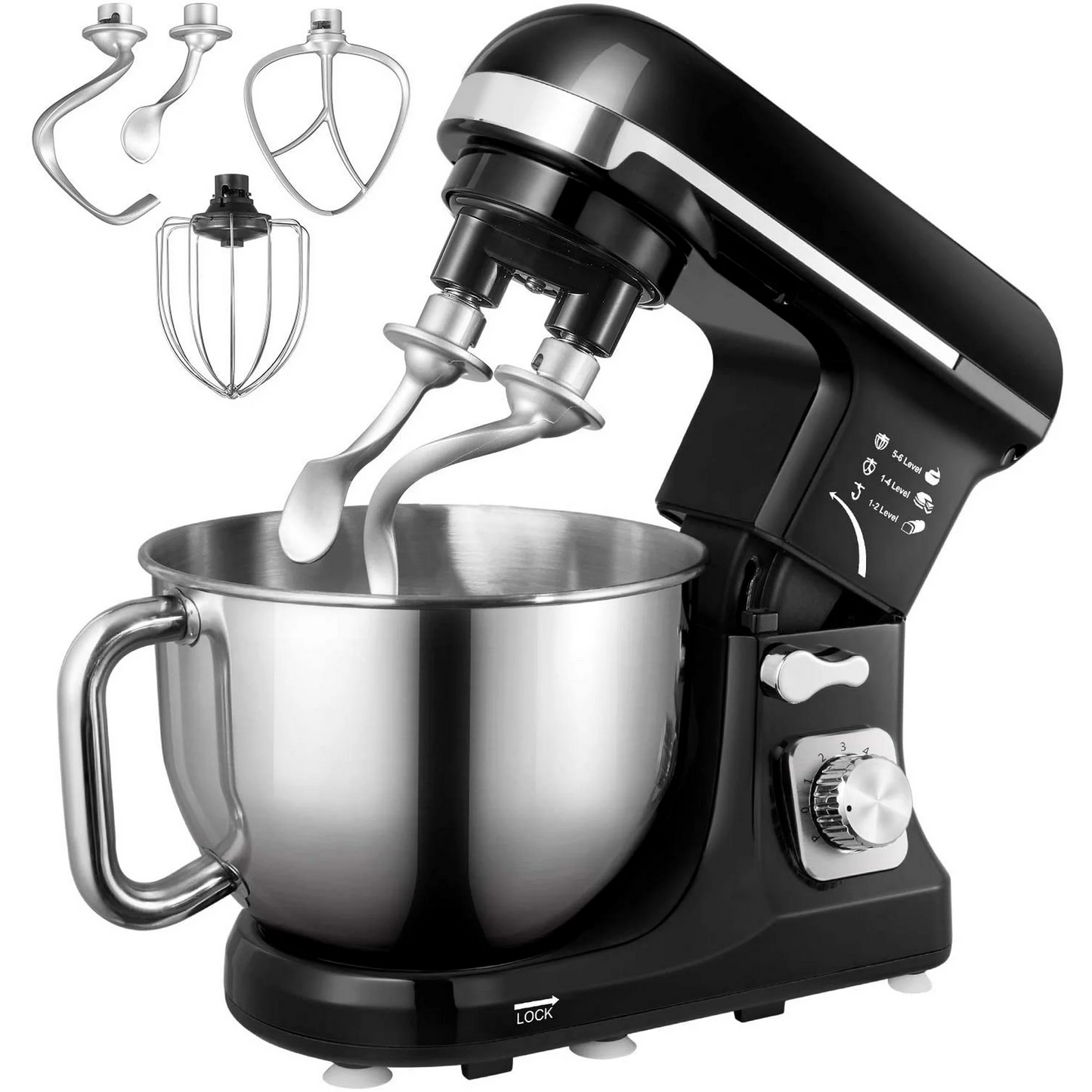 5.5 Quart Tilt-Head Stand Mixer with Double Dough Hook Black