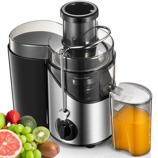 Juicer Machines 600W, 3" Wide Feed Chute Juicer Extractor for Whole Fruit and Vegetables, Anti-slip Feets, 3 Speeds Setting