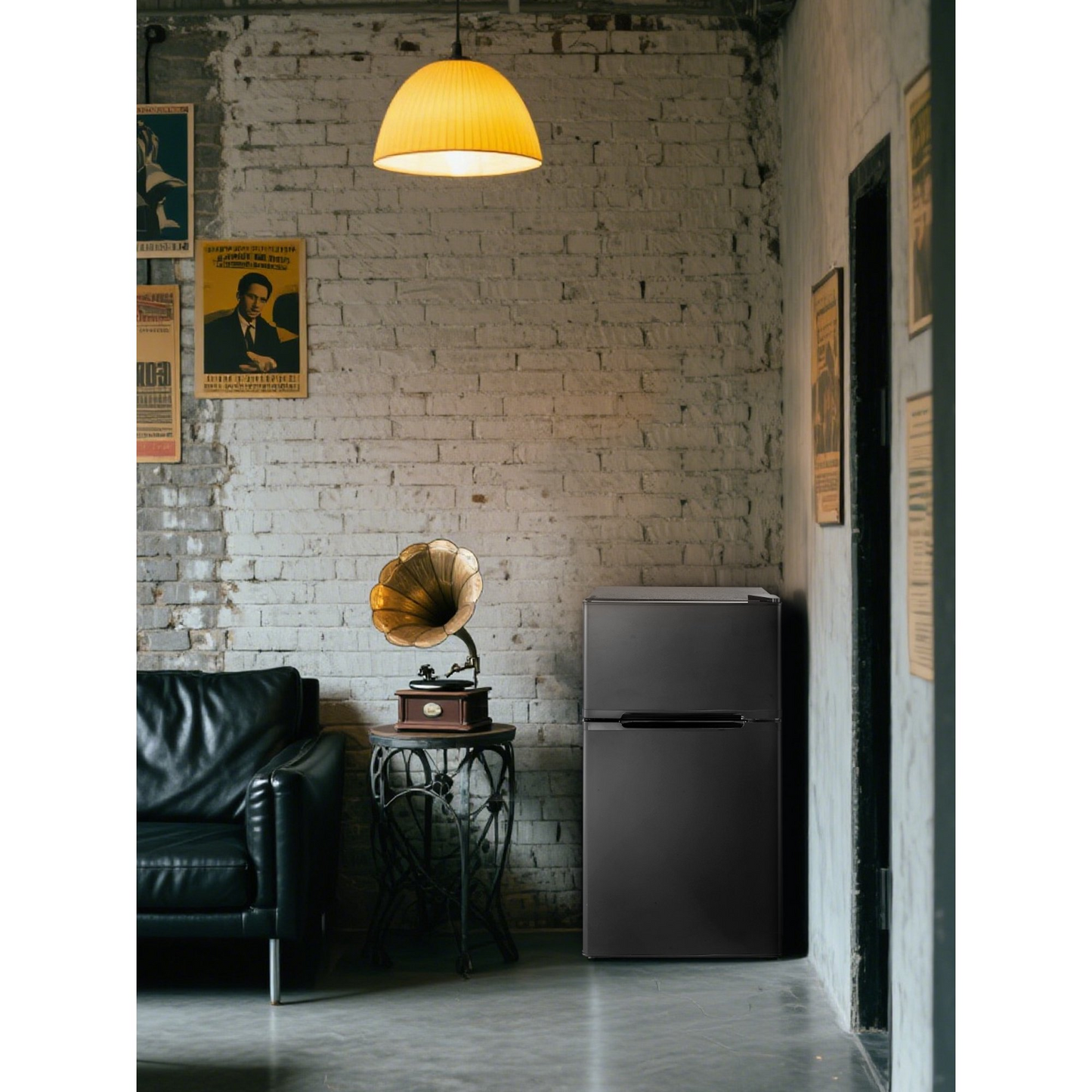 FOHERE 3.1 Cu. Ft. 2-Door Compact Mini Refrigerator with Freezer for Bedroom, Office & College Dorm