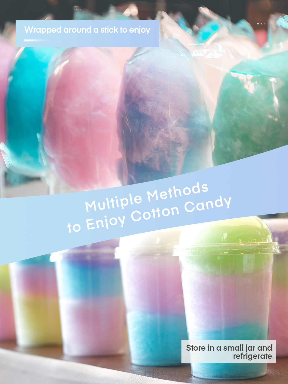 Cotton Candy Machine, Cotton Candy Maker for Kids with Candy Spoon and 10 Candy Sticks, White