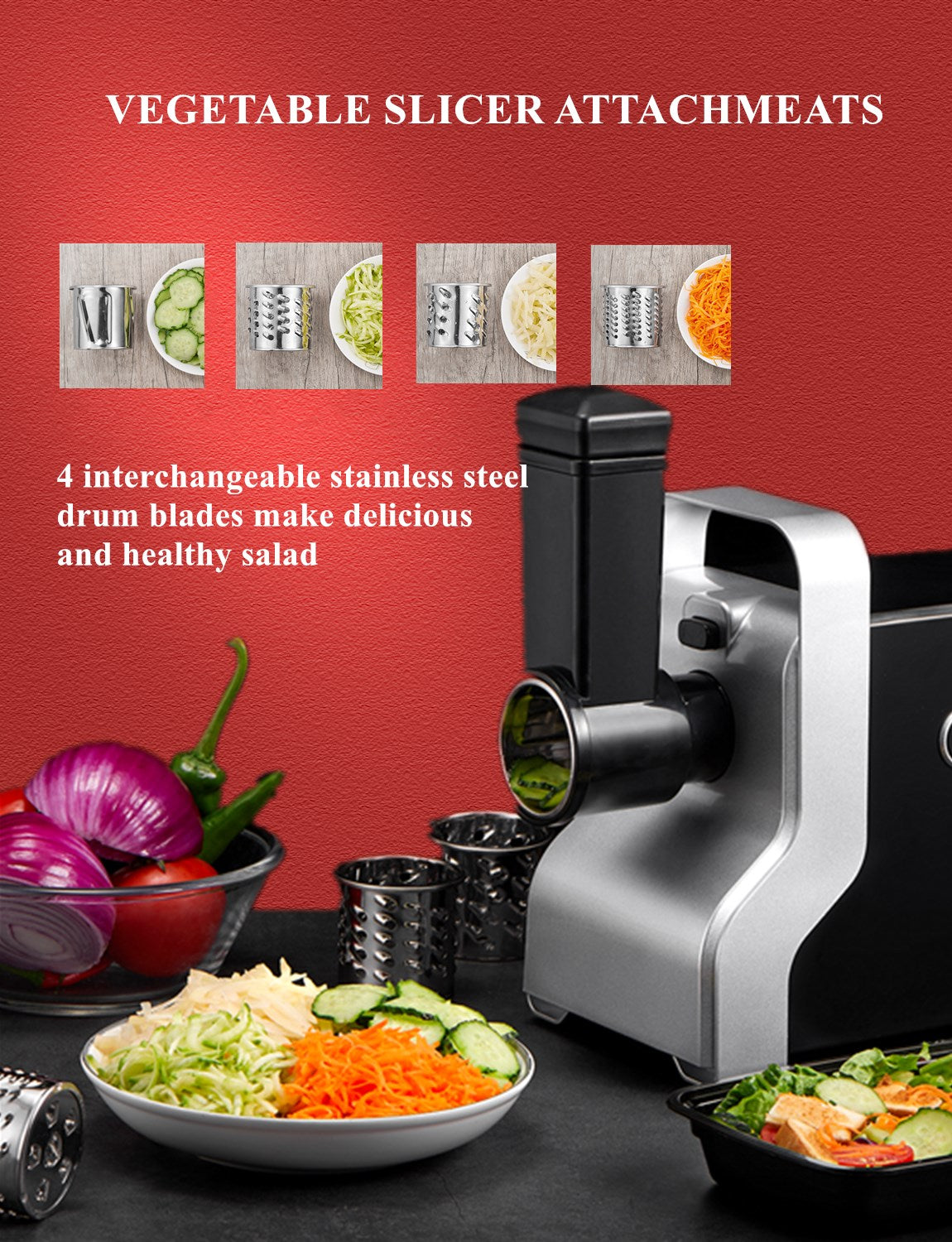 5 in 1 Meat Grinder with 3 Stainless Steel Grinding Plates