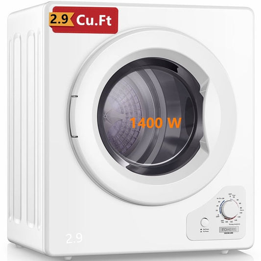 FOHERE 2.9 cu. ft Compact Electric Dryer with 5 Control Modes, for Apartments, RVs, Dorms, White