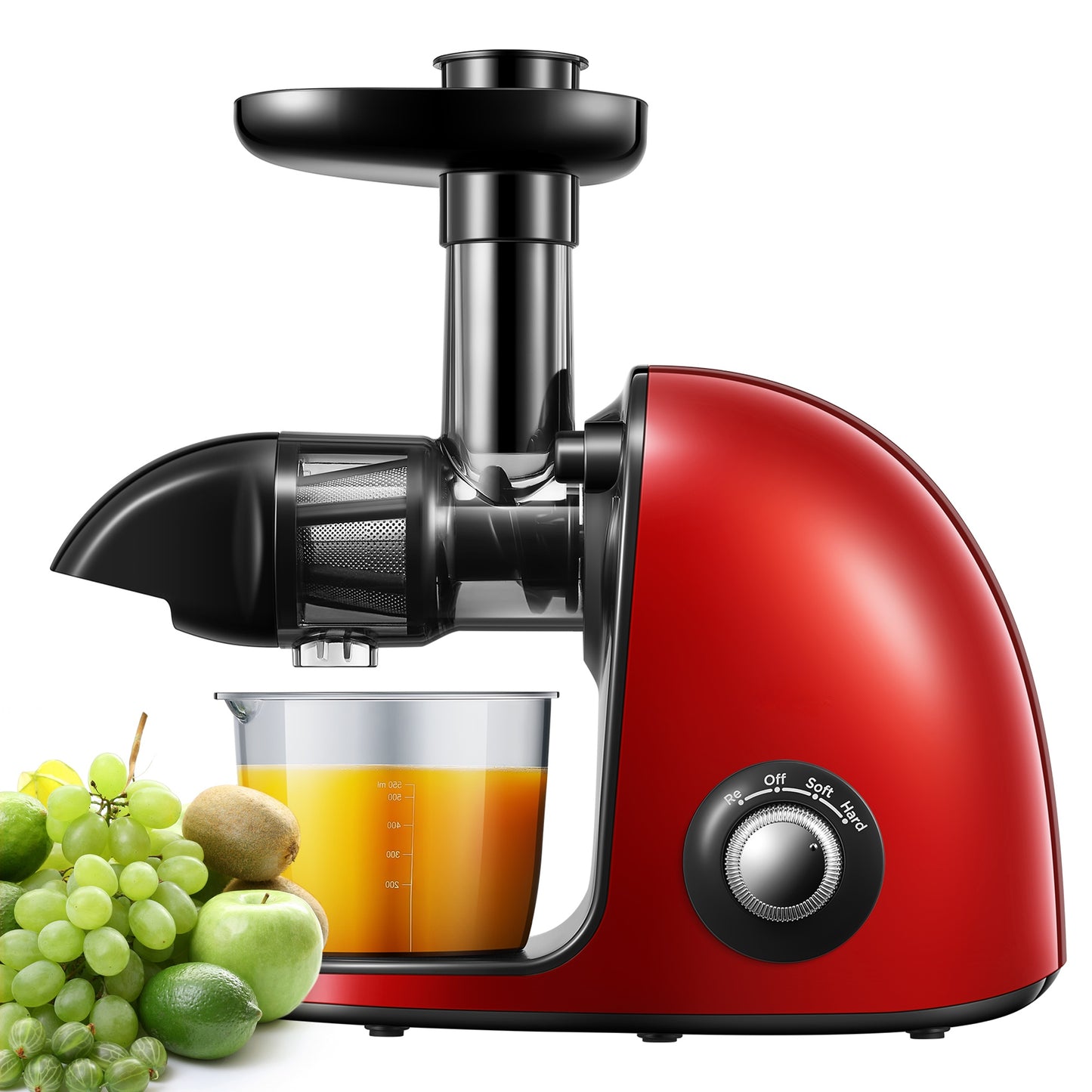 Slow Juicer Easy Clean＆High Juice Yield, Cold Press Juicer Machines with Quiet Motor, 2-Speed Modes＆Reverse Function